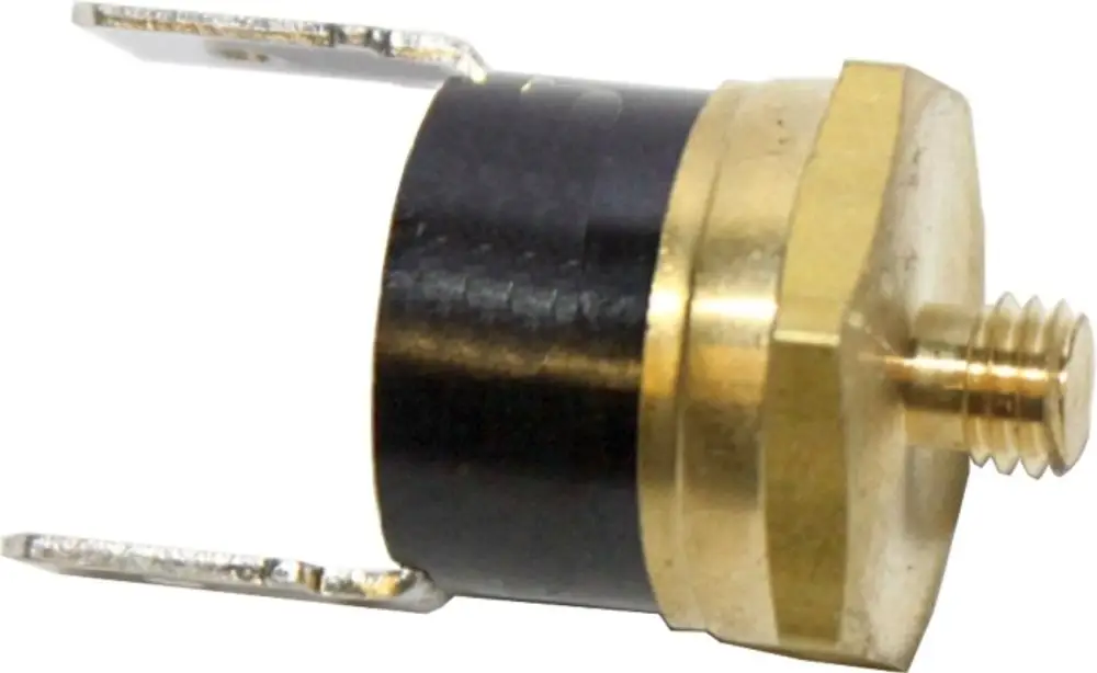 Temperaturwächter mit metallischem Gehäuse und Anschlussklemmen, geeignet für vorlaufende Temperaturregelung in Heizsystemen, z. B. von Wolf.